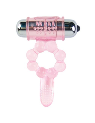 BAILE - ANILLO SILICONA 10 RITMOS LENGUA CON VIBRACIÓN ROSA