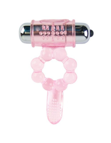 BAILE - ANILLO SILICONA 10 RITMOS LENGUA CON VIBRACIÓN ROSA