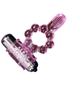 BAILE - ANILLO SILICONA 10 RITMOS LENGUA CON VIBRACIÓN ROSA