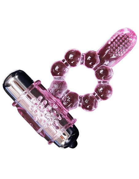 BAILE - ANILLO SILICONA 10 RITMOS LENGUA CON VIBRACIÓN ROSA