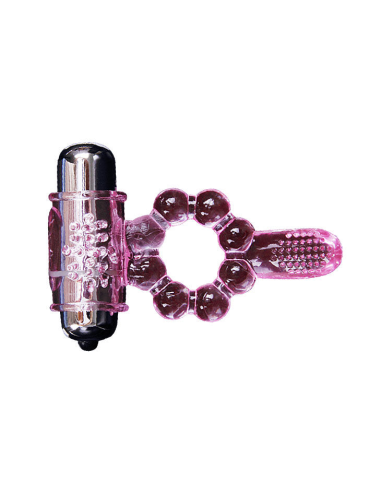 BAILE - ANILLO SILICONA 10 RITMOS LENGUA CON VIBRACIÓN ROSA