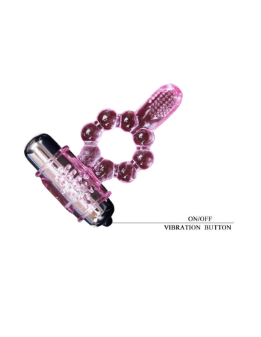 BAILE - ANILLO SILICONA 10 RITMOS LENGUA CON VIBRACIÓN ROSA