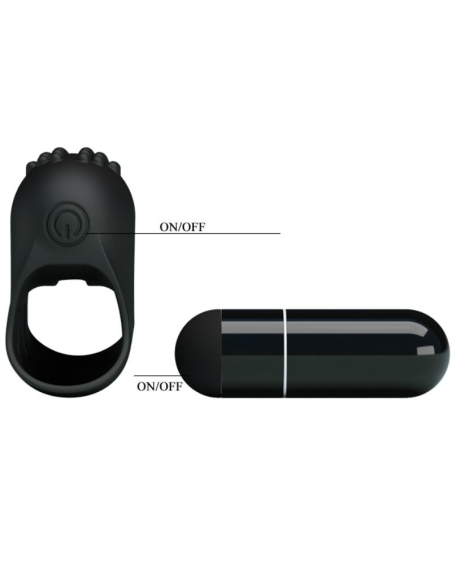 PRETTY LOVE - FLIRTATION DEDAL CON VIBRACIÓN STEWARD NEGRO