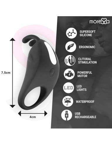 MORESSA - BRAD PREMIUM SILICONE RECARGABLE NEGRO