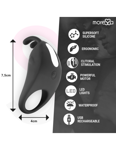 MORESSA - BRAD PREMIUM SILICONE RECARGABLE NEGRO