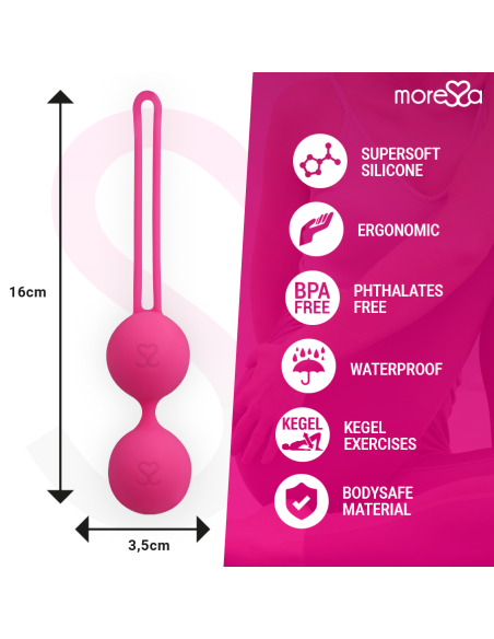 MORESSA - OSIAN TWO ENTRENAMIENTO SUELO PELVICO 101gr PREMIUM SILICONA ROSA