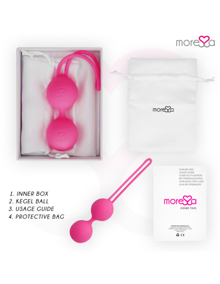MORESSA - OSIAN TWO ENTRENAMIENTO SUELO PELVICO 101gr PREMIUM SILICONA ROSA