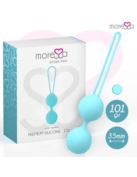 MORESSA - OSIAN TWO ENTRENAMIENTO SUELO PELVICO 101gr PREMIUM SILICONA TURQUESA