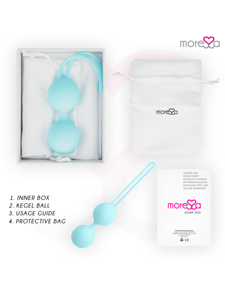MORESSA - OSIAN TWO ENTRENAMIENTO SUELO PELVICO 101gr PREMIUM SILICONA TURQUESA