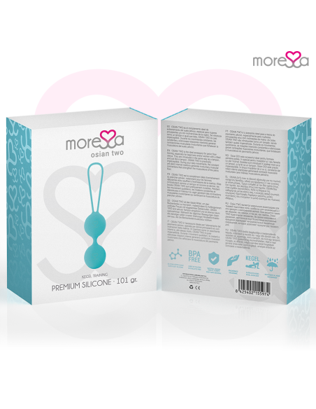MORESSA - OSIAN TWO ENTRENAMIENTO SUELO PELVICO 101gr PREMIUM SILICONA TURQUESA