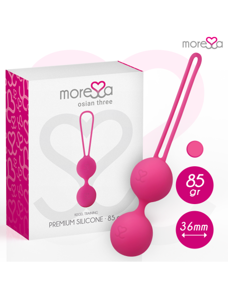 MORESSA - OSIAN THREE ENTRENAMIENTO SUELO PELVICO 85 gr PREMIUM SILICONA ROSA