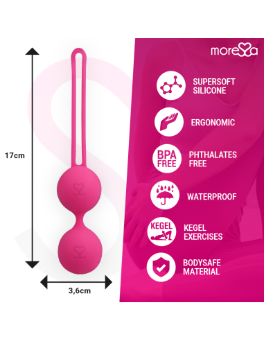 MORESSA - OSIAN THREE ENTRENAMIENTO SUELO PELVICO 85 gr PREMIUM SILICONA ROSA