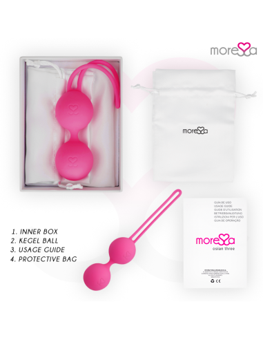 MORESSA - OSIAN THREE ENTRENAMIENTO SUELO PELVICO 85 gr PREMIUM SILICONA ROSA