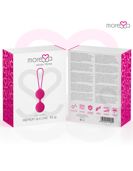MORESSA - OSIAN THREE ENTRENAMIENTO SUELO PELVICO 85 gr PREMIUM SILICONA ROSA