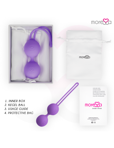 MORESSA - OSIAN THREE ENTRENAMIENTO SUELO PELVICO 85 gr PREMIUM SILICONA LILA