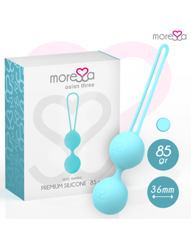 MORESSA - OSIAN THREE ENTRENAMIENTO SUELO PELVICO 85 gr PREMIUM SILICONA TURQUESA
