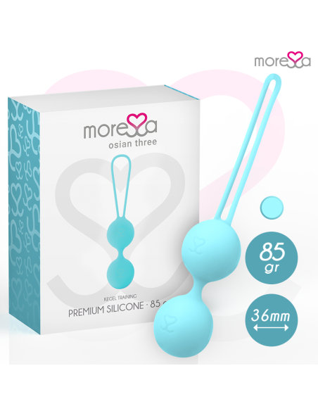 MORESSA - OSIAN THREE ENTRENAMIENTO SUELO PELVICO 85 gr PREMIUM SILICONA TURQUESA