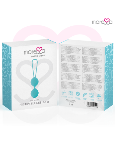 MORESSA - OSIAN THREE ENTRENAMIENTO SUELO PELVICO 85 gr PREMIUM SILICONA TURQUESA