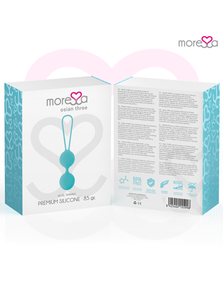 MORESSA - OSIAN THREE ENTRENAMIENTO SUELO PELVICO 85 gr PREMIUM SILICONA TURQUESA