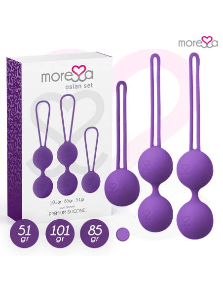 MORESSA - OSIAN SET Osian One 51 Gr - Osian Two 101 Gr - Osian Three 85 gr PREMIUM SILICONA LILA