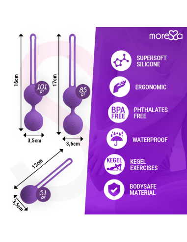 MORESSA - OSIAN SET Osian One 51 Gr - Osian Two 101 Gr - Osian Three 85 gr PREMIUM SILICONA LILA