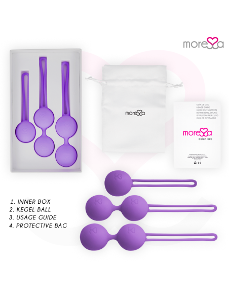 MORESSA - OSIAN SET Osian One 51 Gr - Osian Two 101 Gr - Osian Three 85 gr PREMIUM SILICONA LILA