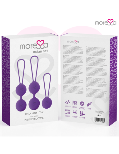 MORESSA - OSIAN SET Osian One 51 Gr - Osian Two 101 Gr - Osian Three 85 gr PREMIUM SILICONA LILA