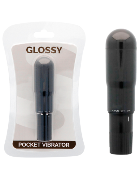 GLOSSY - POCKET VIBRADOR NEGRO