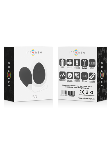 INTENSE - JAN HUEVO VIBRADOR CONTROL REMOTO NEGRO
