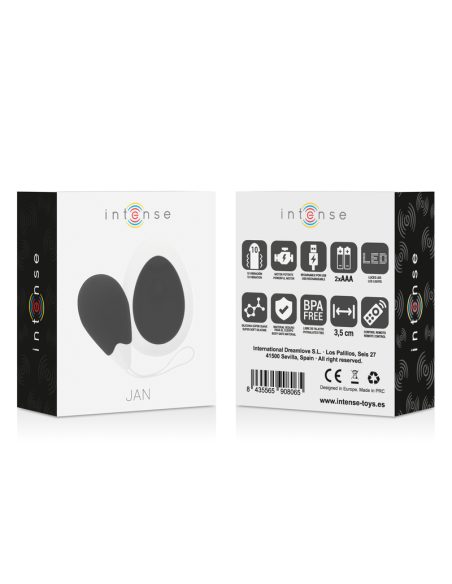 INTENSE - JAN HUEVO VIBRADOR CONTROL REMOTO NEGRO