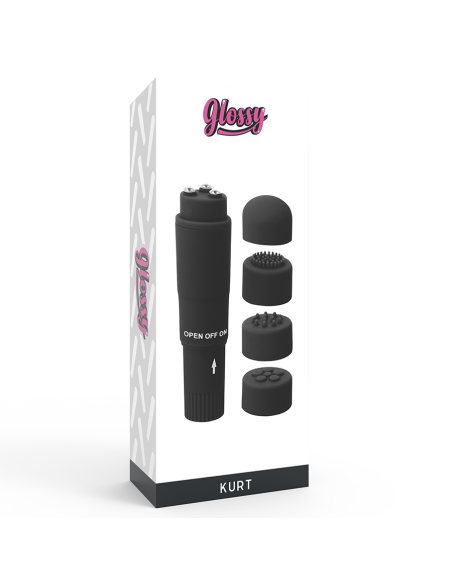 GLOSSY - POCKET KURT MASAJEADOR NEGRO