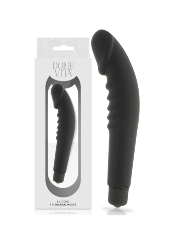 DOLCE VITA - REALISTIC PLEASURE VIBRADOR SILICONA NEGRO