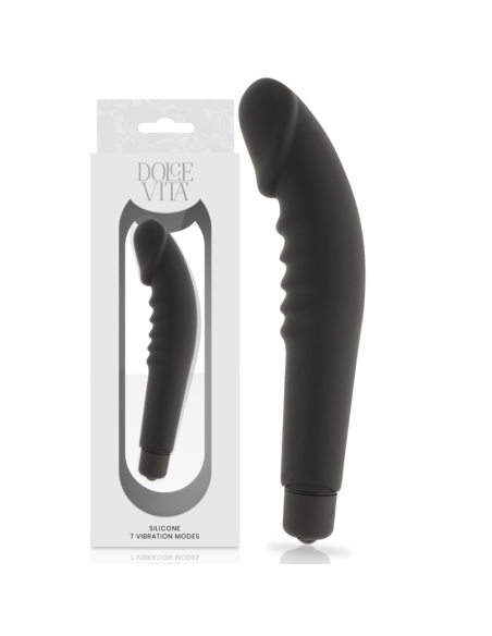 DOLCE VITA - REALISTIC PLEASURE VIBRADOR SILICONA NEGRO