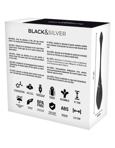 BLACKandSILVER - JENELL HUEVO VIBRADOR RECARGABLE