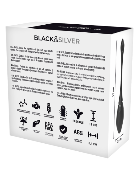 BLACKandSILVER - JENELL HUEVO VIBRADOR RECARGABLE
