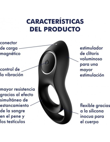 SATISFYER - LEGENDARY DUO Anillo Vibrador Negro | SexPlace.MX
