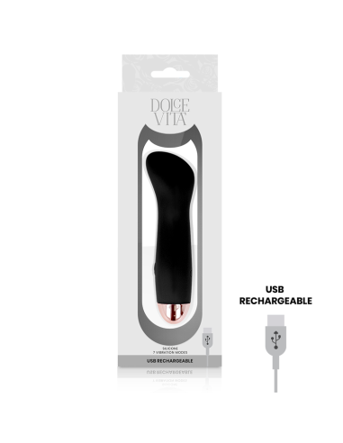 DOLCE VITA - VIBRADOR RECARGABLE ONE NEGRO 7 VELOCIDADES