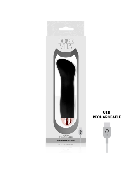 DOLCE VITA - VIBRADOR RECARGABLE ONE NEGRO 7 VELOCIDADES