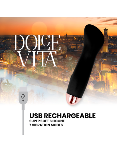 DOLCE VITA - VIBRADOR RECARGABLE ONE NEGRO 7 VELOCIDADES