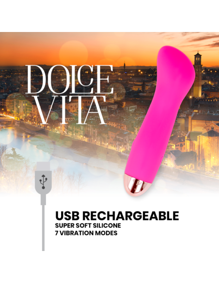 DOLCE VITA - VIBRADOR RECARGABLE ONE ROSA 7 VELOCIDADES