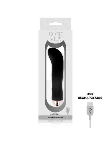 DOLCE VITA - VIBRADOR RECARGABLE TWO NEGRO 7 VELOCIDADES