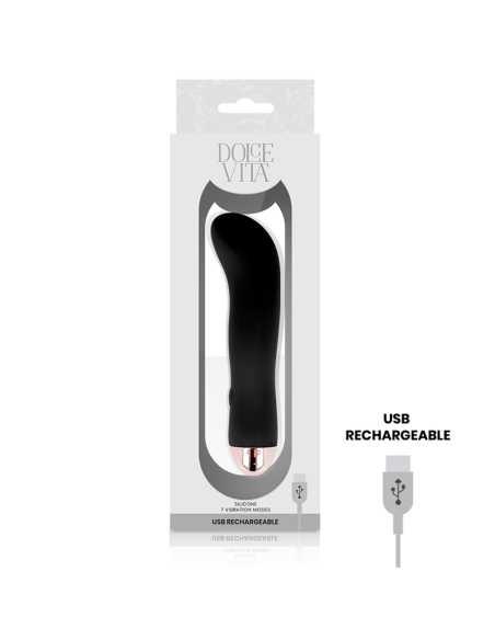 DOLCE VITA - VIBRADOR RECARGABLE TWO NEGRO 7 VELOCIDADES