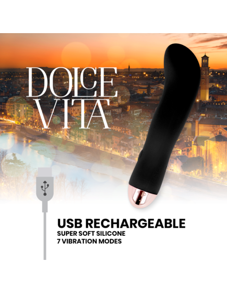 DOLCE VITA - VIBRADOR RECARGABLE TWO NEGRO 7 VELOCIDADES
