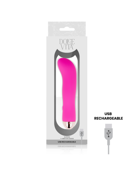 DOLCE VITA - VIBRADOR RECARGABLE TWO ROSA 7 VELOCIDADES