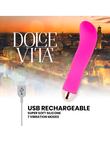 DOLCE VITA - VIBRADOR RECARGABLE TWO ROSA 7 VELOCIDADES