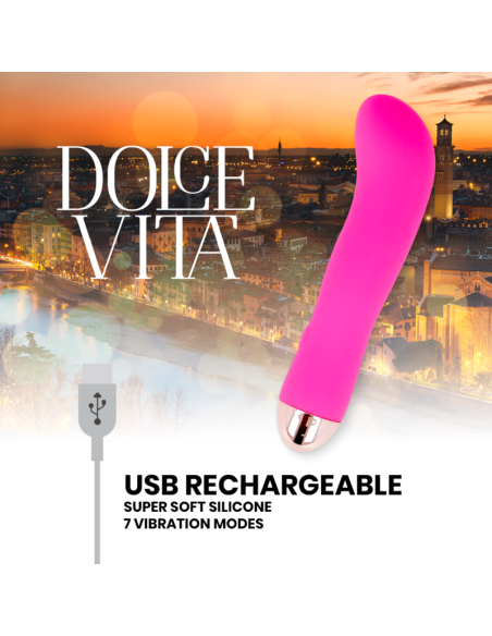 DOLCE VITA - VIBRADOR RECARGABLE TWO ROSA 7 VELOCIDADES
