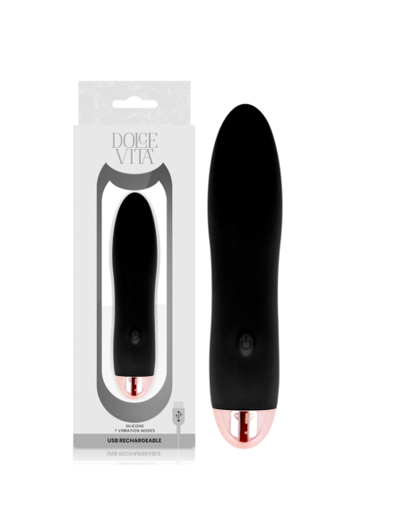DOLCE VITA - VIBRADOR RECARGABLE FOUR NEGRO 7 VELOCIDADES