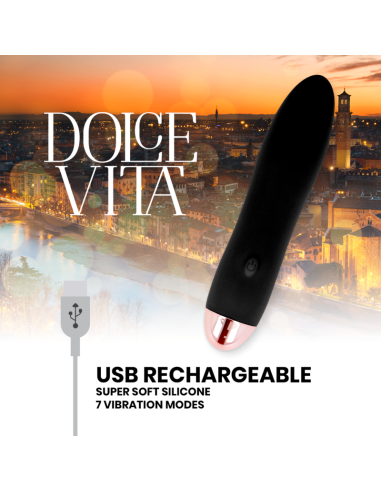 DOLCE VITA - VIBRADOR RECARGABLE FOUR NEGRO 7 VELOCIDADES