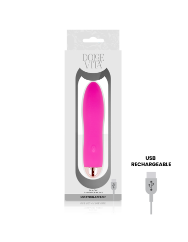 DOLCE VITA - VIBRADOR RECARGABLE FOUR ROSA 7 VELOCIDADES