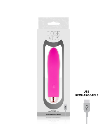 DOLCE VITA - VIBRADOR RECARGABLE FOUR ROSA 7 VELOCIDADES